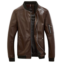Outwear Men Leather PU Zipper Jackets and Coats Jaqueta Masculina Men's Casual Slim Fit Large Size Jackets BL