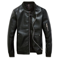 Outwear Men Leather PU Zipper Jackets and Coats Jaqueta Masculina Men's Casual Slim Fit Large Size Jackets BL