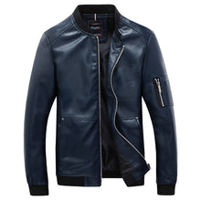 Outwear Men Leather PU Zipper Jackets and Coats Jaqueta Masculina Men's Casual Slim Fit Large Size Jackets BL