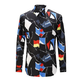 Shirts Hombre Camisa Masculina Men's Casual Slim Fit Long Sleeved Large Size Turn Down Collar Tuxedo Shirts BL