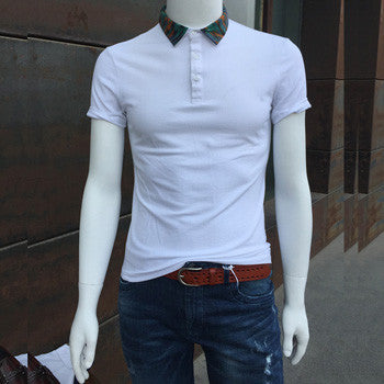 Slim Fit Polo Shirts Men's Casual Large Size Short Sleeved Turn Down Collar Polo Shirts Outwear Hombre BL