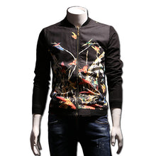 Veste Homme Zipper Jackets Jaqueta Masculina Coats Outwear Men's Casual Slim Fit Large Size Floral Jackets BL