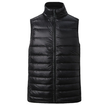 White Duck Down Vest Waistcoats Jackets Jaqueta Masculina Men's Casual Slim Fit Zipper Jackets Coats Hombre BL