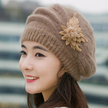 Warm Hat For Women Knitted Wool Floral Gorros Skullies & Beanies Elegant Hats Female Ladies Bonnet Enfant BL