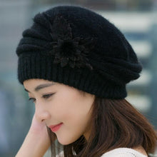 Warm Hat For Women Knitted Wool Floral Gorros Skullies & Beanies Elegant Hats Female Ladies Bonnet Enfant BL