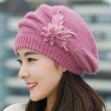 Warm Hat For Women Knitted Wool Floral Gorros Skullies & Beanies Elegant Hats Female Ladies Bonnet Enfant BL