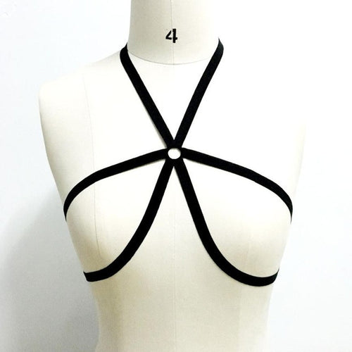 Black Sexy Goth Erotic Lingerie Bra sexy Underbust Bandage Belt Women Party Wear Body Femme #23 BL
