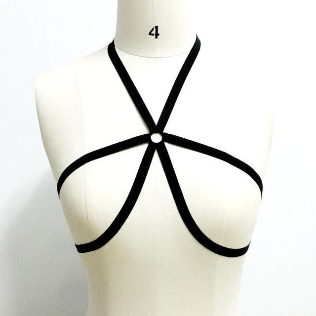Black Sexy Goth Erotic Lingerie Bra sexy Underbust Bandage Belt Women Party Wear Body Femme #23 BL