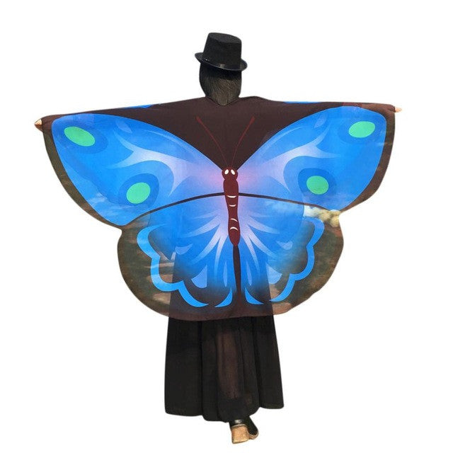 Fahsion Ladies Colorful Butterfly Print Scarves Soft Beautiful Chiffon Scarf Women Shawl Pashmina Female #63 BL