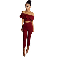 Jumpsuits Womens 2 Piece Set Crop Top Ladies Sleeveless Cut Out rompers womens jumpsuit combinaison femme &03 BL