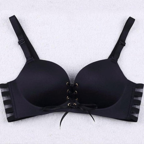 Sexy Bandage Bras Women Sexy Underwear Wire Free Padded Push Up Pull Rope Bra Women Black Red Khaki #23 BL