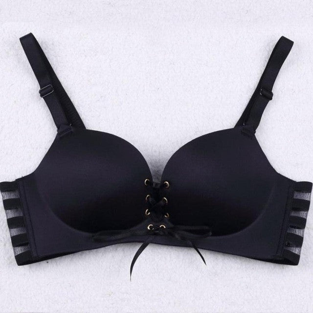 Sexy Bandage Bras Women Sexy Underwear Wire Free Padded Push Up Pull Rope Bra Women Black Red Khaki #23 BL