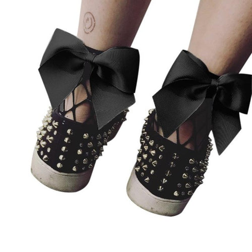 Women Bowknot Fishnet Ankle High Socks Mesh Lace Fish Net Short Socks Women Girls calcetines mujer #417 BL