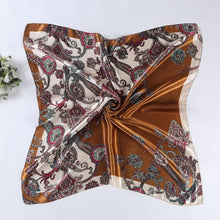 Satin Square Scarf For Women Floral Printed Scarves For Ladies Women Polyester Scarves 90*90cm 5 Colors #1201 BL