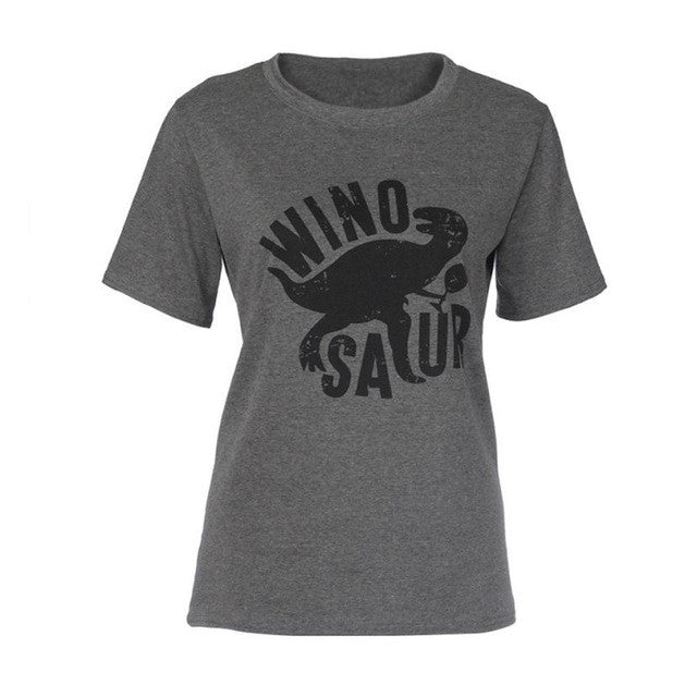 Korean  Women Short Sleeve Print Dinosaur T-Shirt Casual Loose Tops Shirt tops tees Shirt Femme #43 BL