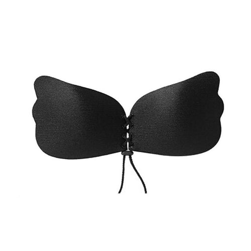 Invisible Bra For Women Solid Bandage Wings Instant Breast Lift Silicone Push Up Bra Women Black/Khaki #23 BL