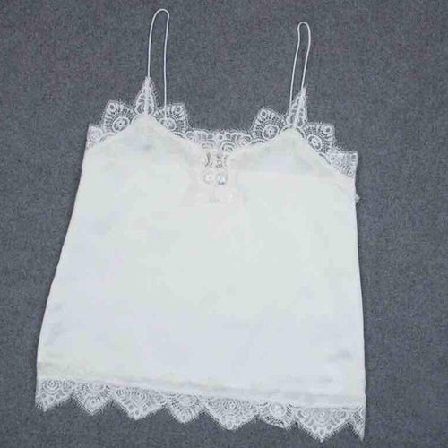 Sexy Women Chiffon Tank Tops White Lace Bustier Vest Tops Women Girls Bralette Shirt Cami #1205 BL
