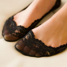 Sock Women  Cotton Lace Invisible socks For Womne Liner Low Cut Socks calcetines mujer Black White#23 BL