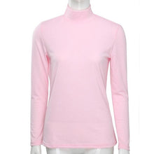 Turuleneck Bottom T-Shirts Black Pink Long Sleeve Four Seasons Basic Tee Tops Women Ladies Tshirt Femme #1209 BL