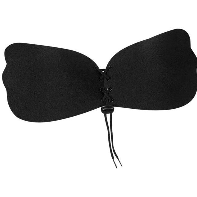 Women Sexy Strapless Instant Breast Lift Invisible Silicone Push Up Bra Unpadded Nylon Nipple Cover #63 BL