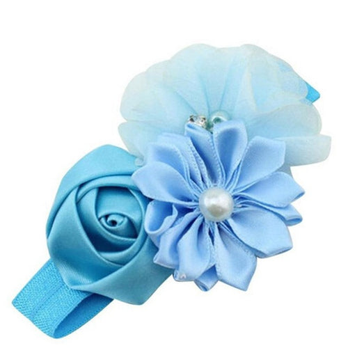 Baby Girl Children Flower Pearl Hair Band Headband Hairband Hair Accessories 7 Colors #425 BL