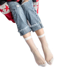 Socks Women Sexy Lace Fishnet Net Plain Ankle-Length Short Socks Women Black White #416 BL