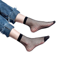 Socks Women Sexy Lace Fishnet Net Plain Ankle-Length Short Socks Women Black White #416 BL