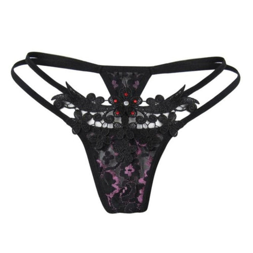 Underwear Women Sexy Lingerie Gauze Low Waist Thongs and G String Lace Panties T-back Transparent Panties #23 BL