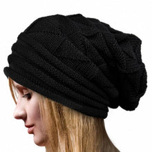 Fasihon Women Beanies Skullies Female Knit Wool Crochet Cap Hip-Hop   Warm Hats Caps Female 6Colors #03 BL