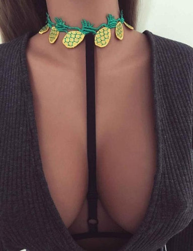 Sexy Halter Neck Crop Top Women Alluring Fruit Print Elastic sexy Bandage Strappy Hollow Out Cropped Tops #419 BL