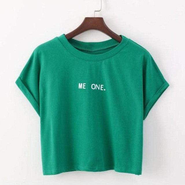 Harajuku Women Casual T-Shirt Letter Print Cute Cotton T Shirt Women Short Sleeve Girl Tshirt Tops Tees #419 BL