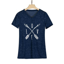 T-shirts For Women Love Print Cotton  T Shirt Women O Neck Short Sleeve Tee Shirt Female Tops Tee #425 BL