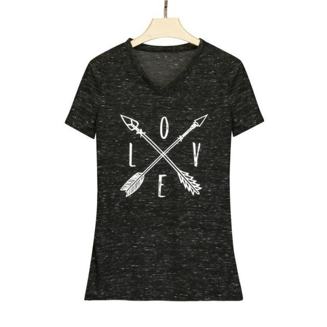 T-shirts For Women Love Print Cotton  T Shirt Women O Neck Short Sleeve Tee Shirt Female Tops Tee #425 BL