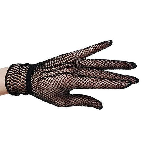 Women  UV-Proof Driving Gloves Nylon Mesh Fishnet Gloves Ladies Black White Guantes #03 BL