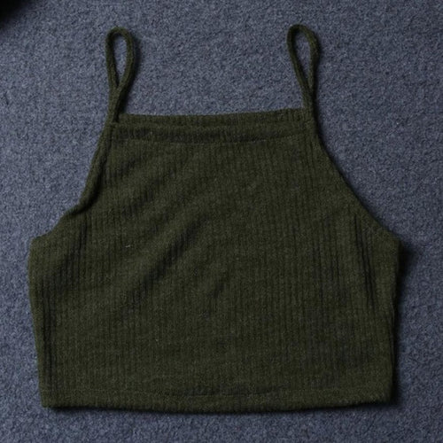 Women Knitwear Sleeveless Tank Top Women Shirt Casual Crop Tops T-Shirt Camis For Women cropped feminino #8 BL