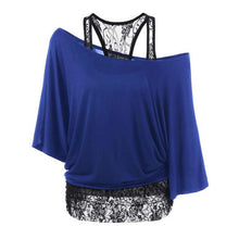 Women Lace Splice Off Shoulder Womens Shirts Tops Ladies Blouses camisetas mujer Women Clothing #23 BL