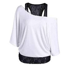 Women Lace Splice Off Shoulder Womens Shirts Tops Ladies Blouses camisetas mujer Women Clothing #23 BL