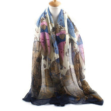 Trendy  Women's Long Print Scarf Wrap For Ladies Shawl Voile Pretty Scarf Tole Women Girls Scarves 90*180cm #1201 BL