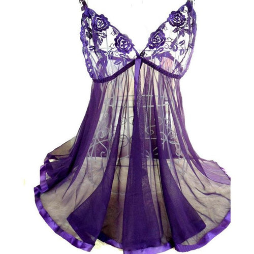 Women's Lingerie  Underwear Sexy Lace Hallow Out Transparent lingerie sexy  erotic Nightgowns Sleepwear Plus Size 6XL BL