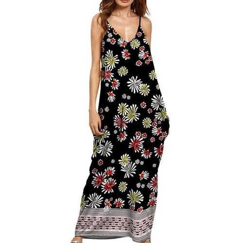 style Women Dress plus size M-2XL vintage floral print women casual loose long dress vestidos femininos #63 BL