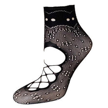 21Colors  Transparent Fishnet Socks Women Lace Nylon Hollow Out Ankle Length Short Socks Ladies Calcetines De Mujer #03 BL