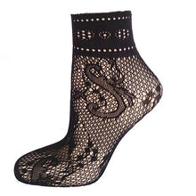 21Colors  Transparent Fishnet Socks Women Lace Nylon Hollow Out Ankle Length Short Socks Ladies Calcetines De Mujer #03 BL