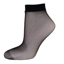 21Colors  Transparent Fishnet Socks Women Lace Nylon Hollow Out Ankle Length Short Socks Ladies Calcetines De Mujer #03 BL