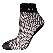 21Colors  Transparent Fishnet Socks Women Lace Nylon Hollow Out Ankle Length Short Socks Ladies Calcetines De Mujer #03 BL