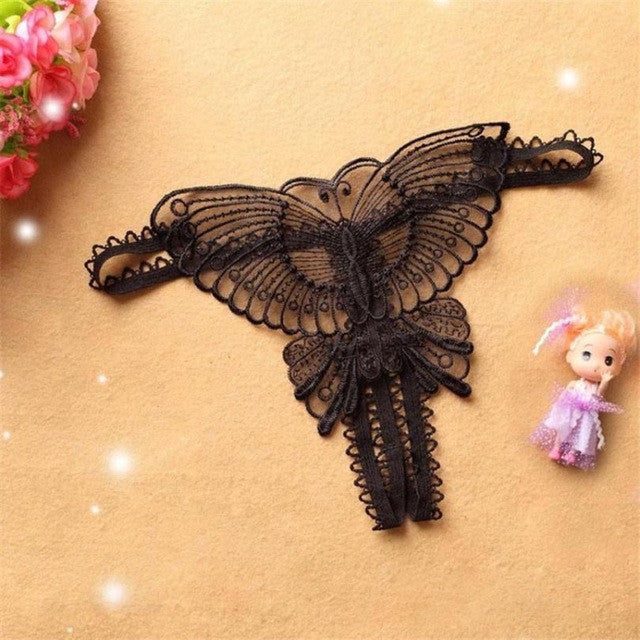 Women Sexy Embroidery Butterfly Thong G-String Panties Underwear Lingerie  Thongs 