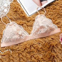 7 Colors Lace Crochet Solid Strap Slim Bralette Camis Crop Top Sexy Vest Beachwear Triangle Bralette Crop Top Mesh lining #1207 BL