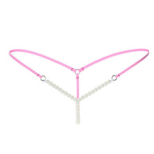 7 Colors  Sexy Women Pearl Beading G-String And Thongs Solid Low Waist Underwear Women bragas mujer #419 BL