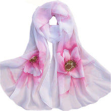 7 Colors Women Soft Thin Chiffon Silk Scarf Flower printed Scarves Wrap Shawl YLYL BL