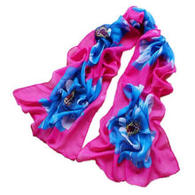 7 Colors Women Soft Thin Chiffon Silk Scarf Flower printed Scarves Wrap Shawl YLYL BL