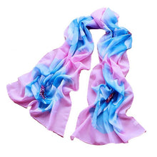 7 Colors Women Soft Thin Chiffon Silk Scarf Flower printed Scarves Wrap Shawl YLYL BL